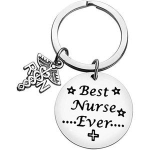 Unisex " Best Nurse Ever " R.N. L.P.N Nursing Keychain Gift Box Graduati…